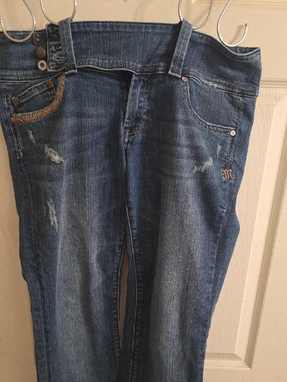Miss Me Indigo Bootcut Jeans with Faded Distressing